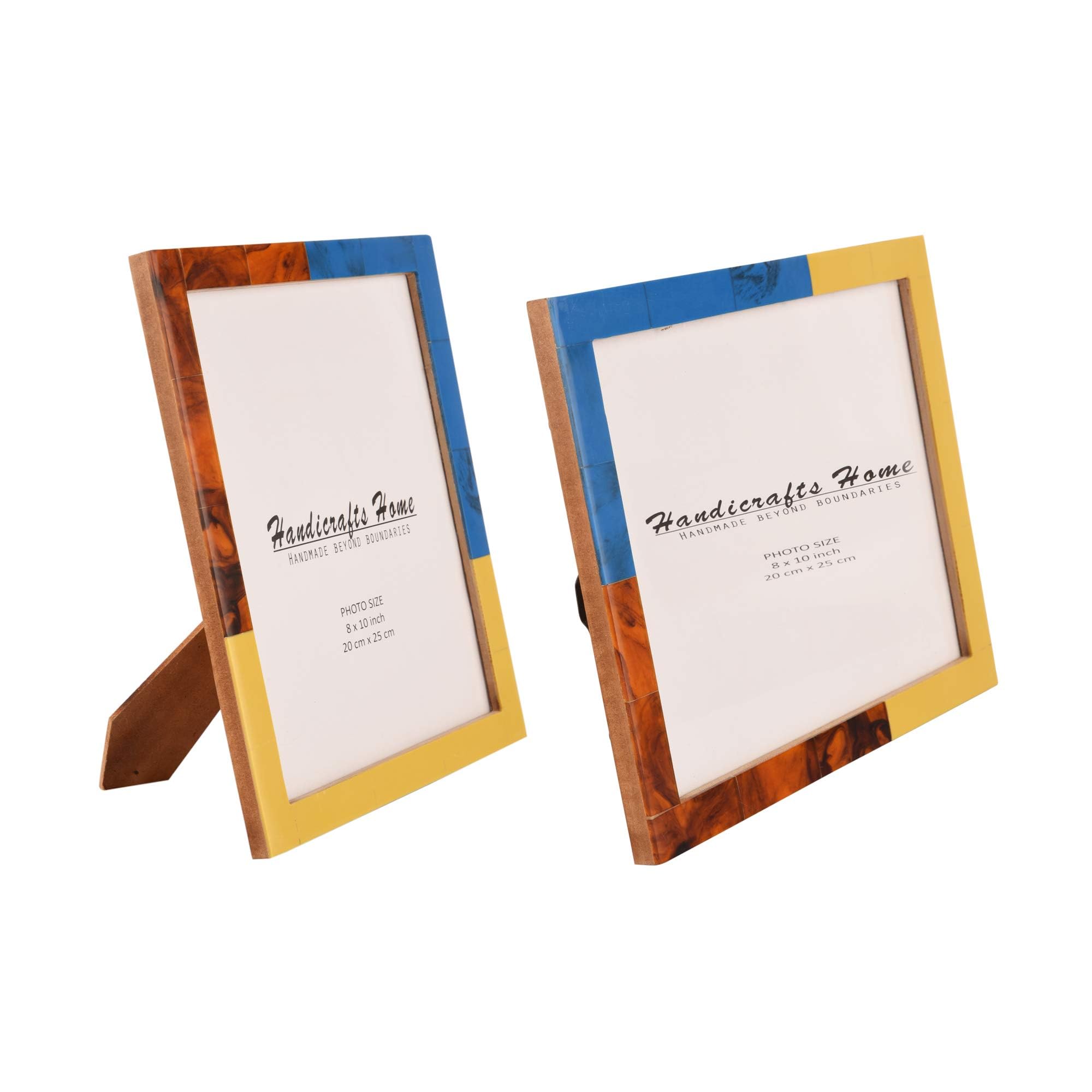 Handicrafts Home 8x10 Picture Frames Pack of 2 - Mondrian Collection Handcrafted Photo Frames, Perfect for Wall & Tabletop Displ